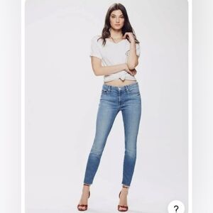 MOTHER Denim High Waisted Looker Ankle Fray One Smart Cookie